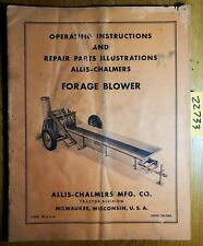 Allis Chalmers Forage Blower Owners Operators Amp Parts Manual Tm 34a