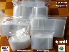 Clear Reclosable Zip Seal Lock Top Bags Plastic 2 Mil Jewelry Large Small Baggie