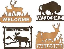 Dxf Cdr Of Plasma Laser And Router Cut Welcome Sign Bison Amp Deer
