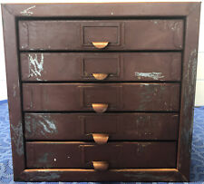 Vintage 5 Drawer Red Tool Nutbolt Parts Storage Cabinet Organizer Needs Paint