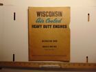 Vintage Wisconsin Air Cooled Heavy Duty Engines Models Vm4 Vp4 Instruction Book
