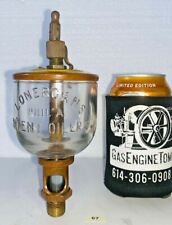 Lonergan Wine Embossed Glass Bottom Brass 326 Oiler Hit Miss Gas Engine Antique