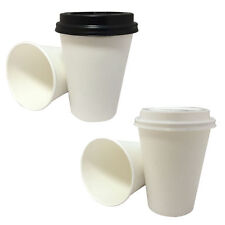 White Coffeetea Cups Amp Sip Lids Disposable Paper 8oz12oz Catering