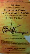 Mccormick Deering Ih No 7 Amp Big 7 Sickle Bar Hay Field Mower Owner Ampparts Manual