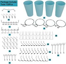 135pcs Pegboard Accessories 13 Different Types Pegboard Hooks For Garage Kitchen