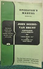 John Deere Van Brunt Fertilizer Attachment Operators Manual Om M11 1154