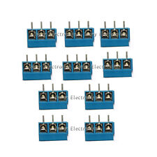 10 Pcs 3p 3 Pin Plug In Screw Terminal Block Connector 508mm Pitch Through Hole