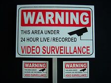 1 Video Surveillance Security Sign 2 Decals 1 Stake Ps 419