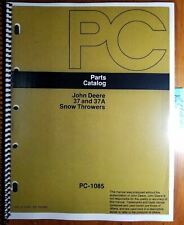 John Deere 37 37a Snow Thrower Parts Catalog Manual Pc 1085 1276