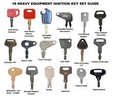 18 Heavy Construction Equipment Ignition Key Set Case Jcb Volvo Cat Jd Komatsu