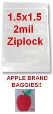 1000 Apple Brand Bags 15x15 2mil Clear Ziplock 1000 Baggies 15x15 1515 15