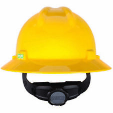 Msa 475366 Full Brim Hard Hat V Gard 4pt Ratchet Suspension Yellow Medium