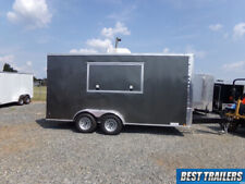 2021 7 X 16 Concession Vending Trailer New W Sinks Power And Ac Enclosed Grey