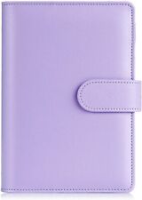 3x Purple A6 Pu Leather 6 Ring Notebook Binder Planner Organizer