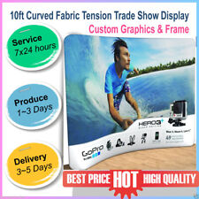 10ft Custom Tension Fabric Trade Show Display Pop Up Stand Booth Back Wall