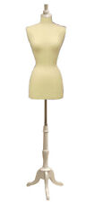 Female Dress Form Pinnable Foam Mannequin Torso Size 2 4 With White Wooden Base