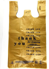 100 Pcs 16 T Shirt Packing Shopping Bags Durable Large 12x6x21 Thank You Br