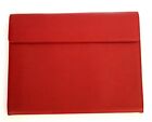 Levenger Red Soft Leather 4 File Folder Document Holder Envelope Magnetic New