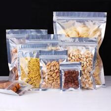Clear Silver Aluminum Foil Zip Lock Bags Mylar Food Pouches Packaging Resealable