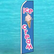 Ice Cream Wind Flutter Flag Tall Curved Advertising Sign Feather Swooper Banner