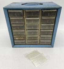 Parts Storage Cabinet Akro Mills A M Metal 18 Drawers Blue Made Usa With Dividers