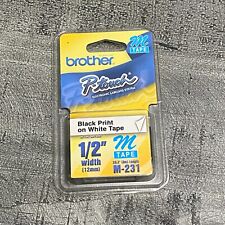 Brother M 231 P Touch Adhesive Black On White Label Tape M231 Genuine