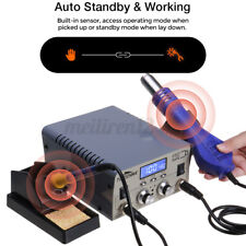 2 In 1 Soldering Hot Air Gun Rework Station Welder Lcd Display With 3 Nozzles 680w