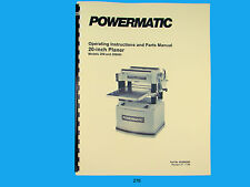 Powermatic Model 209 Amp 209hh 20 Planer Operating Instruct Amp Parts Manual 276