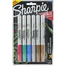Metallic Fine Point Permanent Markers Bullet Tip Blue Green Red 6pack
