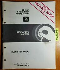 New Listingjohn Deere 50 Inch 3 Point Hitch Rotary Mower Owner Operator Manual Om M86482