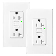 Gfci Outlet 20a Electrical Duplex Receptacle Led Indicator With Wall Cover 2pack