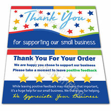 100 For Ebay Thank You Cards For Supporting My Small Business Seller Order Notes