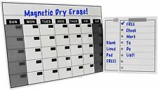 Magnetic Refrigerator Dry Erase Calendar Magnet Weekly Chore List Grocery List