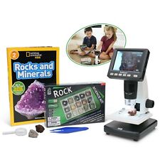 Iqcrew Amscope Kids Portable Lcd Digital Microscope With Rock And Mineral Kit