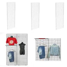 Display Grid Rack 3 Pack 5 Ft White Retail Metal Stand Wall Store Wire Organizer