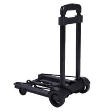 Folding Aluminium Cart Hand Truck Dolly Push Collapsible Trolley Luggage 4wheels