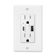 Usb Charger Wall Outlet 58amp Type A Amp Type C Tamper Resistant Receptacle White