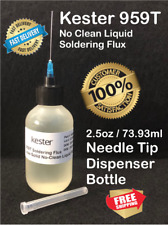 25oz Kester 959t No Clean Liquid Flux Needle Tipped Bottle For Soldering