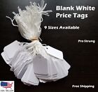 Blank White Merchandise Price Tags W String Retail Strung Jewelry 100-1000 Pcs
