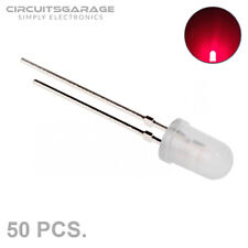 50 X 5mm Milky Diffused Red Clear Led Light Emitting Diode Bulb Usa