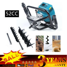 52cc Gas Powered Post Hole Digger 4 8 Drill Bits Earth Auger Digging Engine Us
