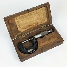 Nsk 0 1 Micrometer With Wood Case Vintage Japan Nippon Ratchet Lock Hyogo