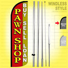 Pawn Shop Buy Sell Loan - Windless Swooper Flag Kit 15 Tall Banner Sign Rq-h