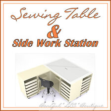 Boneful New Sewing Machine Work L Table Storage Desk Shelf Commercial Industrial