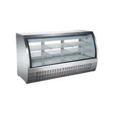 Peakcold 64 Curved Glass Refrigerated Deli Case Meat Showcase Stainless