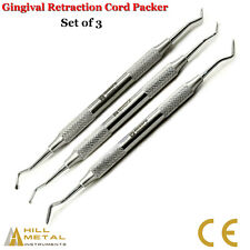 Cord Packer Dental Instrument Gingival Gum Tissue Periodontal Hand Tool Set Of 3