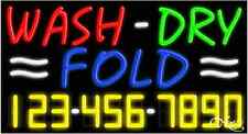 New Wash Dry Fold Withyour Phone Number 37x20x3 Neon Sign Withcustom Options 15118