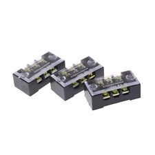 3pcs Tb 1503 3 Positions Dual Rows Covered Screw Terminal Block 600v 15a Zy