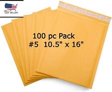 100 5 105x16 Kraft Paper Bubble Padded Envelopes Mailers Shipping Boxes Usa