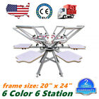 6 Color 6 Station Silk Screen Printing Press Machine With Micro Registration